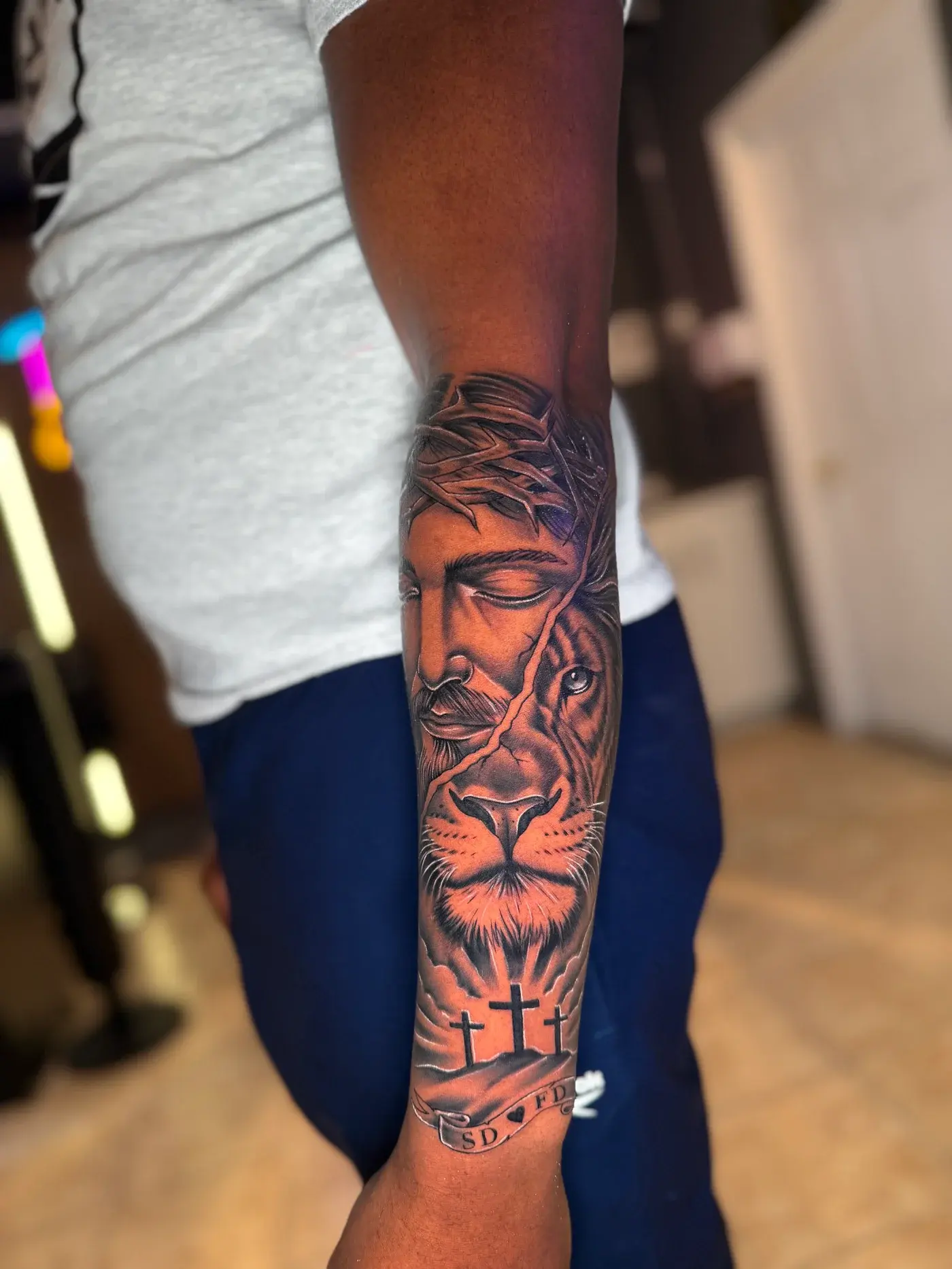 Jesus and lion portrait
